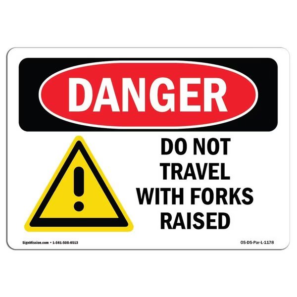 Safety Sign, OSHA Danger, 18